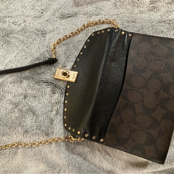 Coach 1941 lane snakeskin color block with rivets crossbody bag and jade wallet - Picture 5 of 13